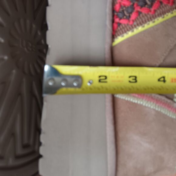 UGG Classic Mini II Braid Platform Chestnut Suede Boots Sz 12 Winter Outdoor - Picture 7 of 10